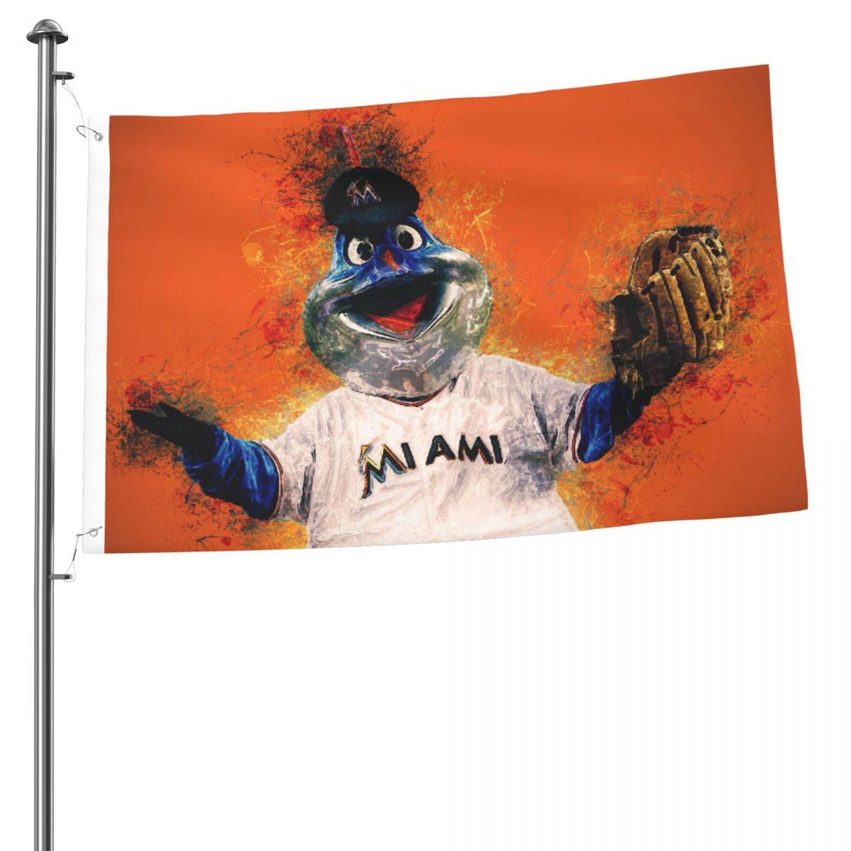 Miami Marlins Mascot 2x3FT Flag
