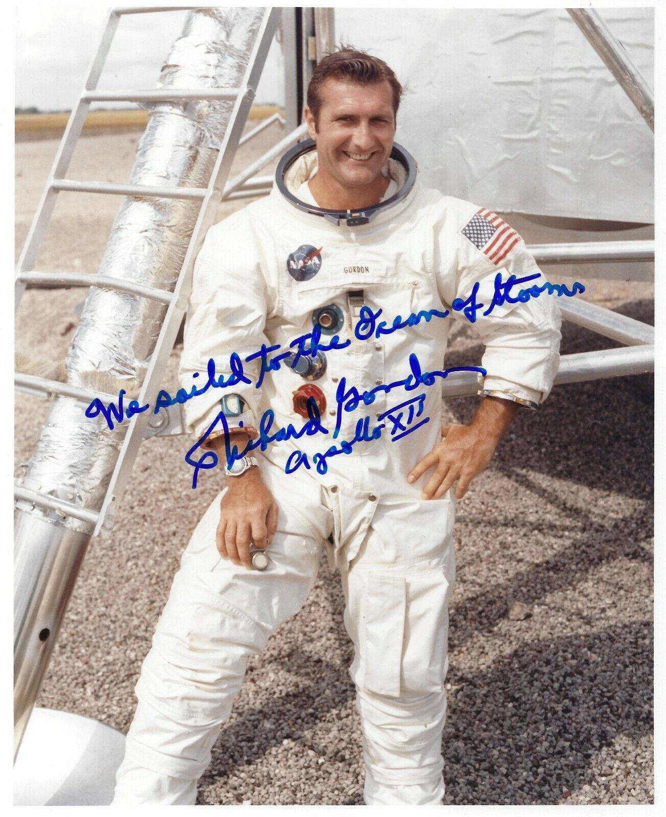 RICHARD GORDON APOLLO 12 SIGNED 8x10 Photo Poster paintingGRAPH - UACC & AFTAL AUTOGRAPH 1