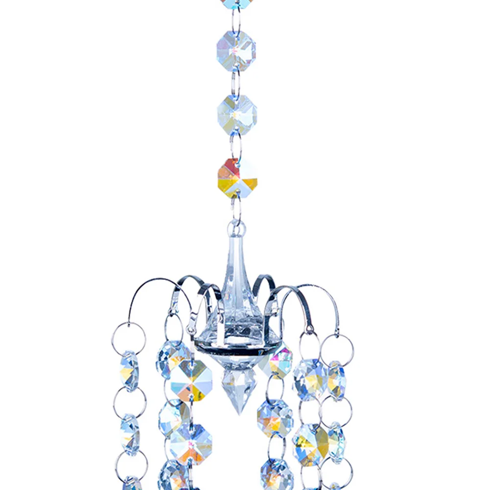 Crystal Beads Pendant Chandelier Shaped Suncatcher Hanging Prism Decor (A)