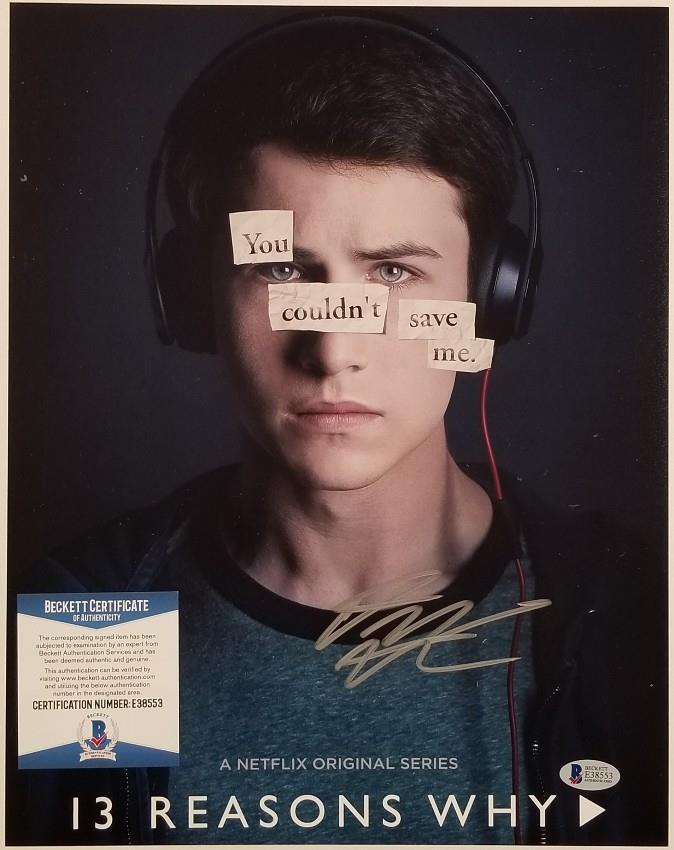 DYLAN MINNETTE Signed 13 Reasons Why 11x14 Photo Poster painting Autograph CLAY~ BAS Beckett COA