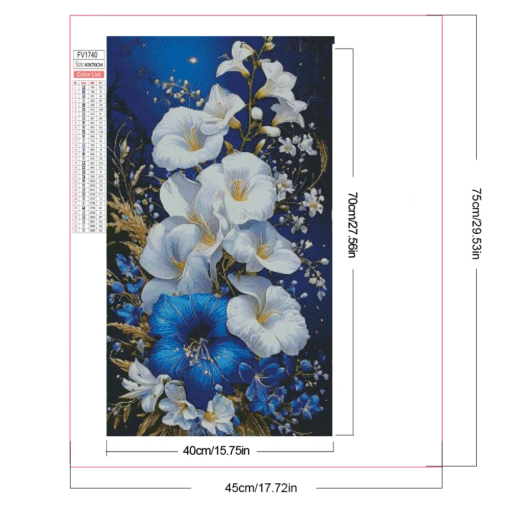 Partial AB Diamond Painting - Full Round Drill - Morning Glory(Canvas|45*75cm)