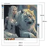 Diamond Painting-DIY Full Round Drill Beauty and Tiger(40*40CM)