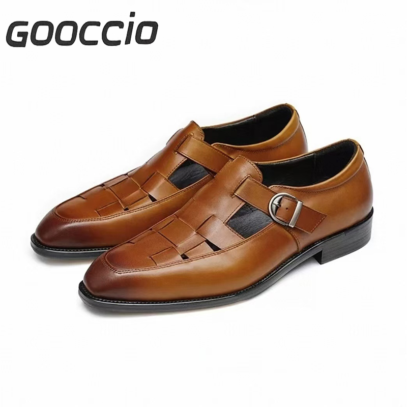 MJ180  Calf Skin Dress Sandals For Men GOOCCIO   