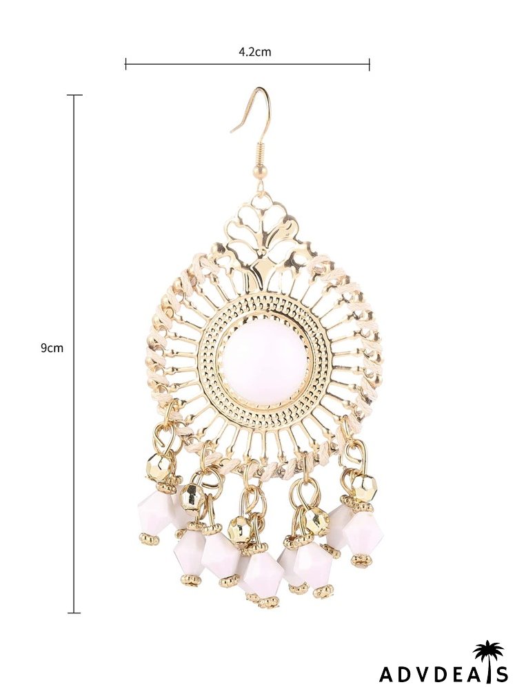 Bead Tassel Drop Earrings