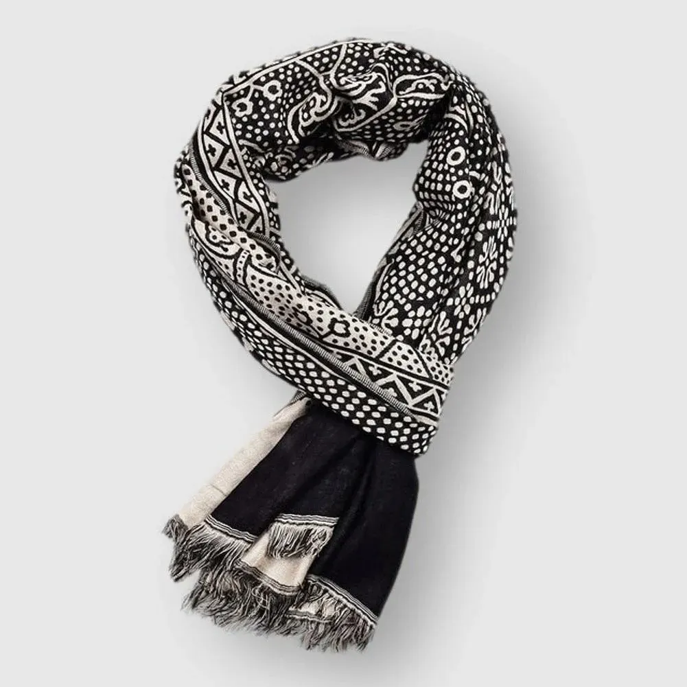 Bellevue Woven Cotton Scarf &ndash; Soft Artisan Layering Piece &ndash; Blue