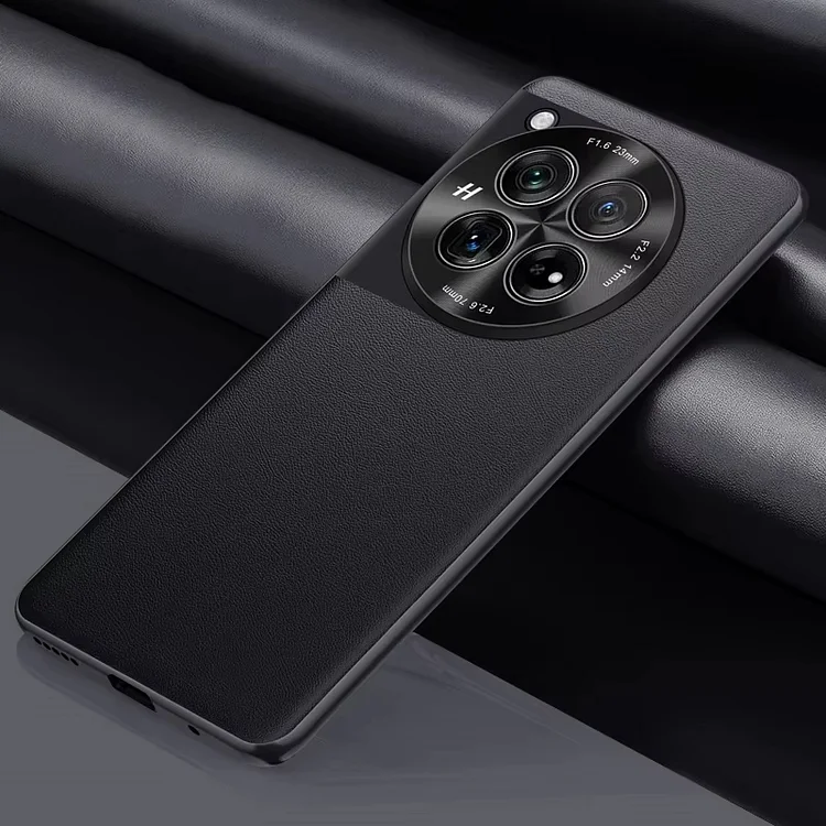Plain Leather Metal Lens Drop-Proof Case For Oneplus 13 12 12R 11 11R 10T  Etrgadget- Smartphone Cases & Covers | Accessories