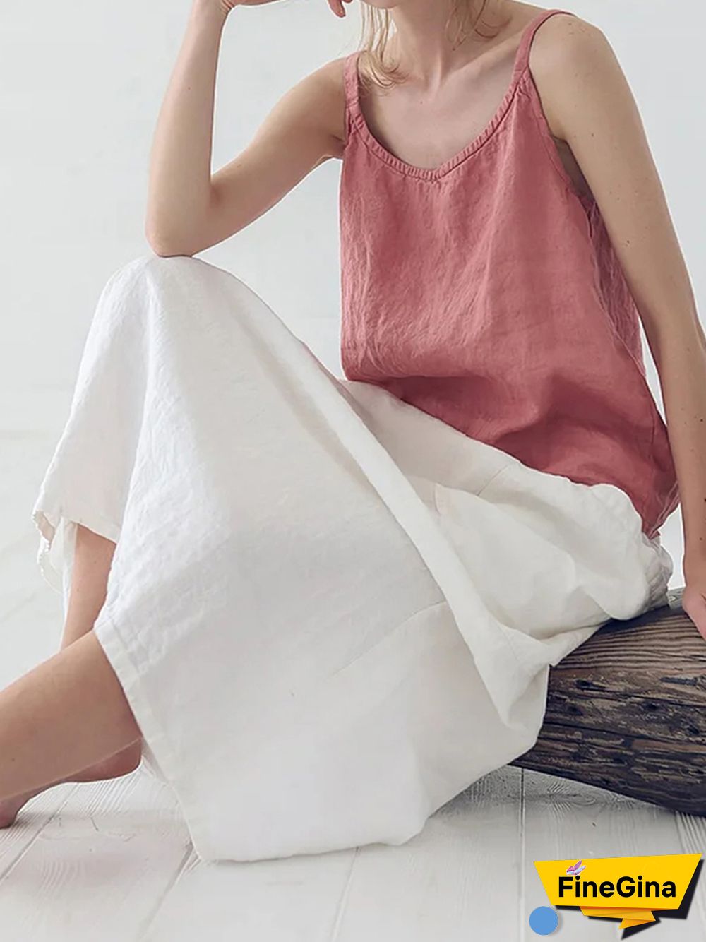 Marina Linen Elastic Waist Skirt