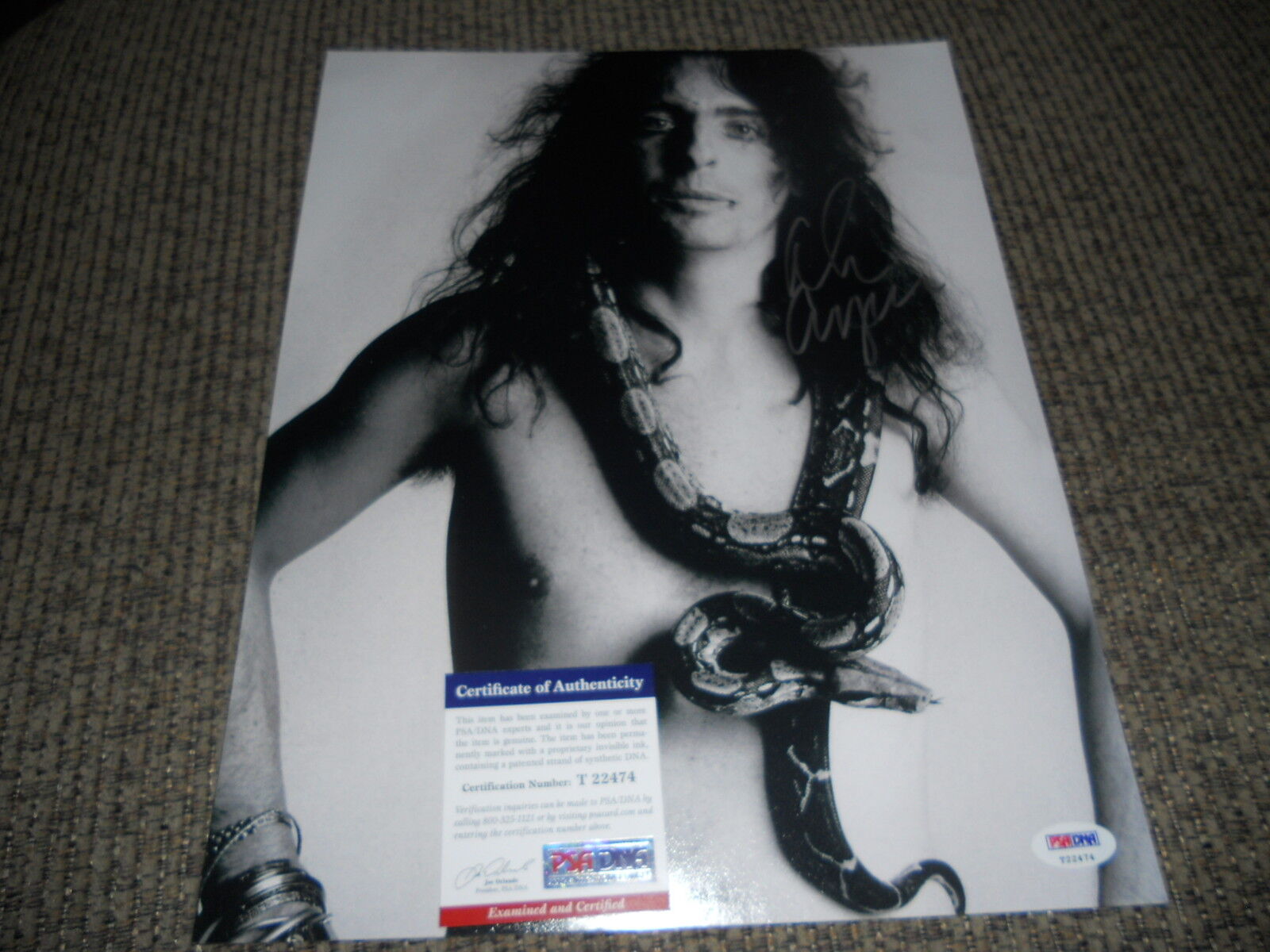 Alice Cooper Vintage Snake Signed Autographed 11x14 Photo Poster painting PSA Certified F1