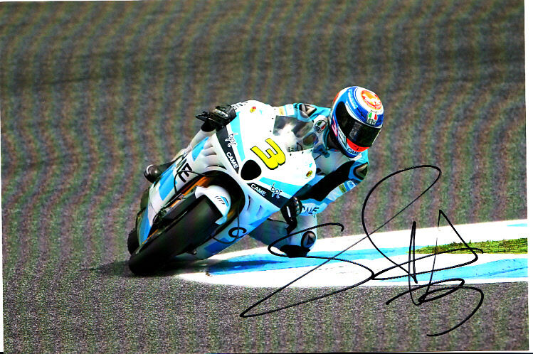 Simone Corsi Moto 2 Hand Signed FTR Photo Poster painting 5x7.5 2012 6.