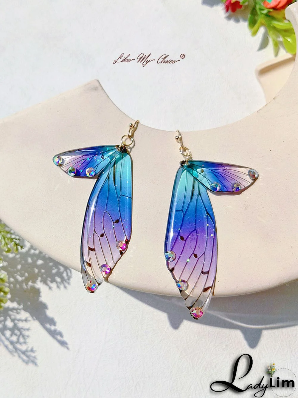 Butterfly Wing Handmade Crystal Diamond Earring