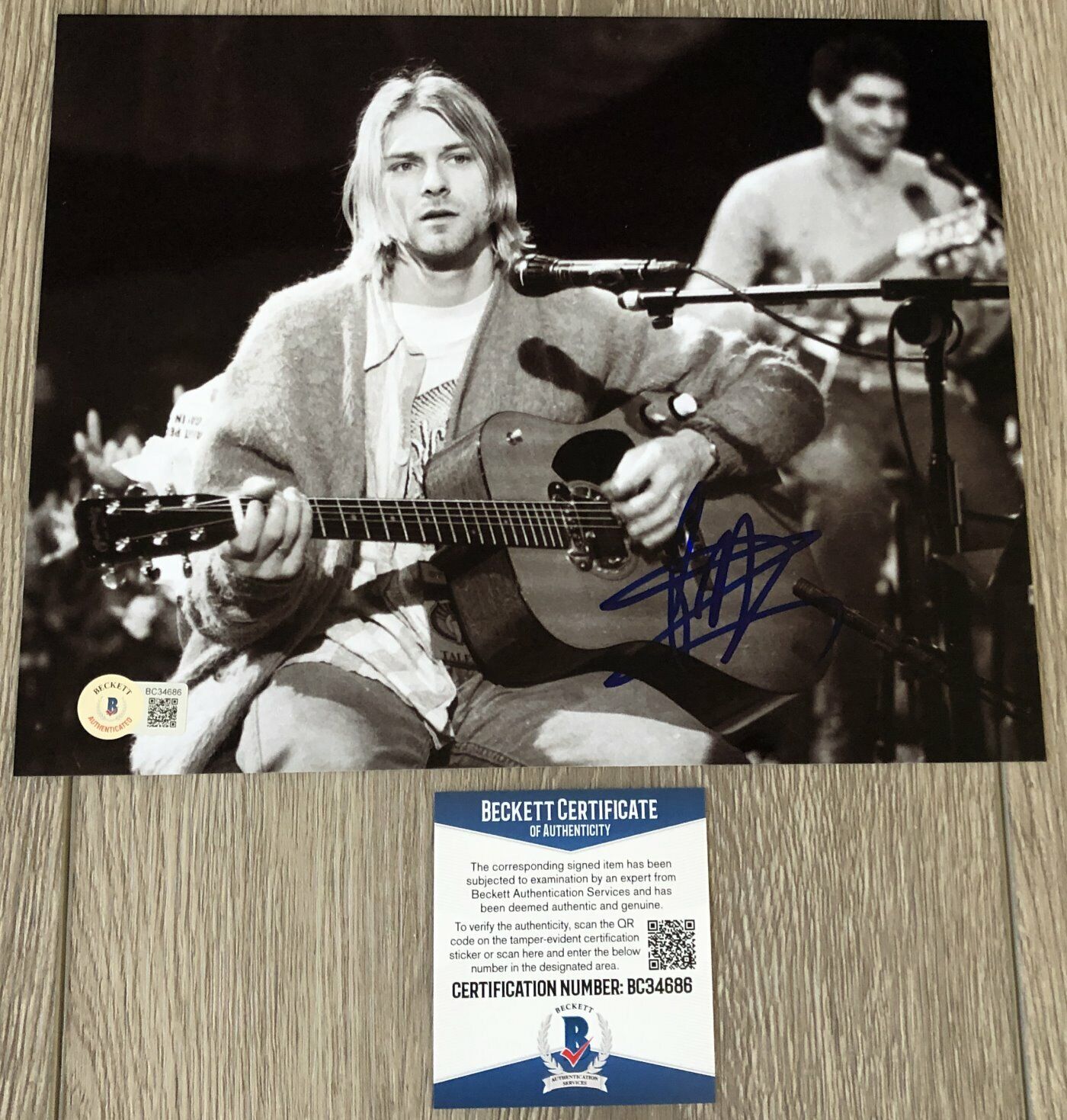 PAT SMEAR SIGNED NIRVANA MTV UNPLUGGED 8x10 Photo Poster painting w/EXACT PROOF BECKETT BAS COA