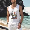 Men's Surf Hawaiian Beach Vacation Print Casual Vest Tank Top by Inlyline