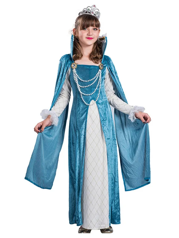 Carnival Costume For Kids Princess Pearl Teal  Halloween Costume Dress Novameme