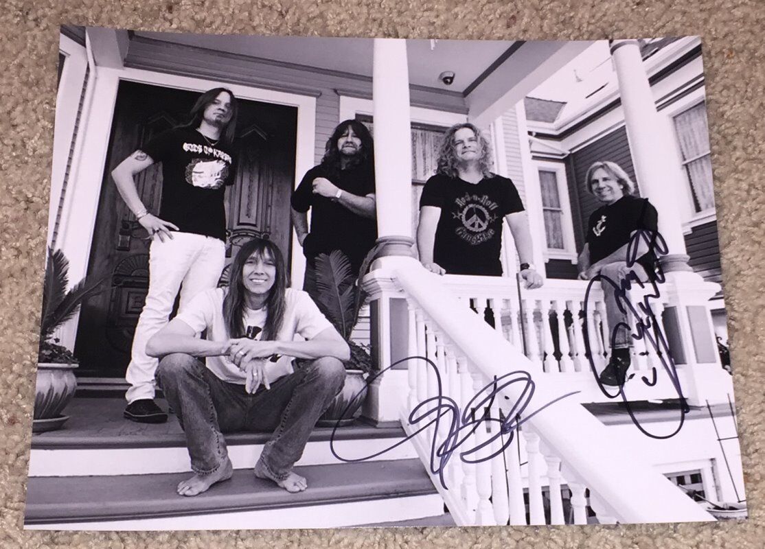 JEFF KEITH & TROY LUCCKETTA SIGNED AUTOGRAPH TESLA BAND 8x10 Photo Poster painting D w/PROOF