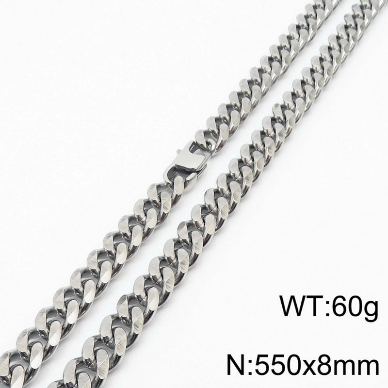 Minimalist Solid Color Titanium Steel Chain Unisex Necklace