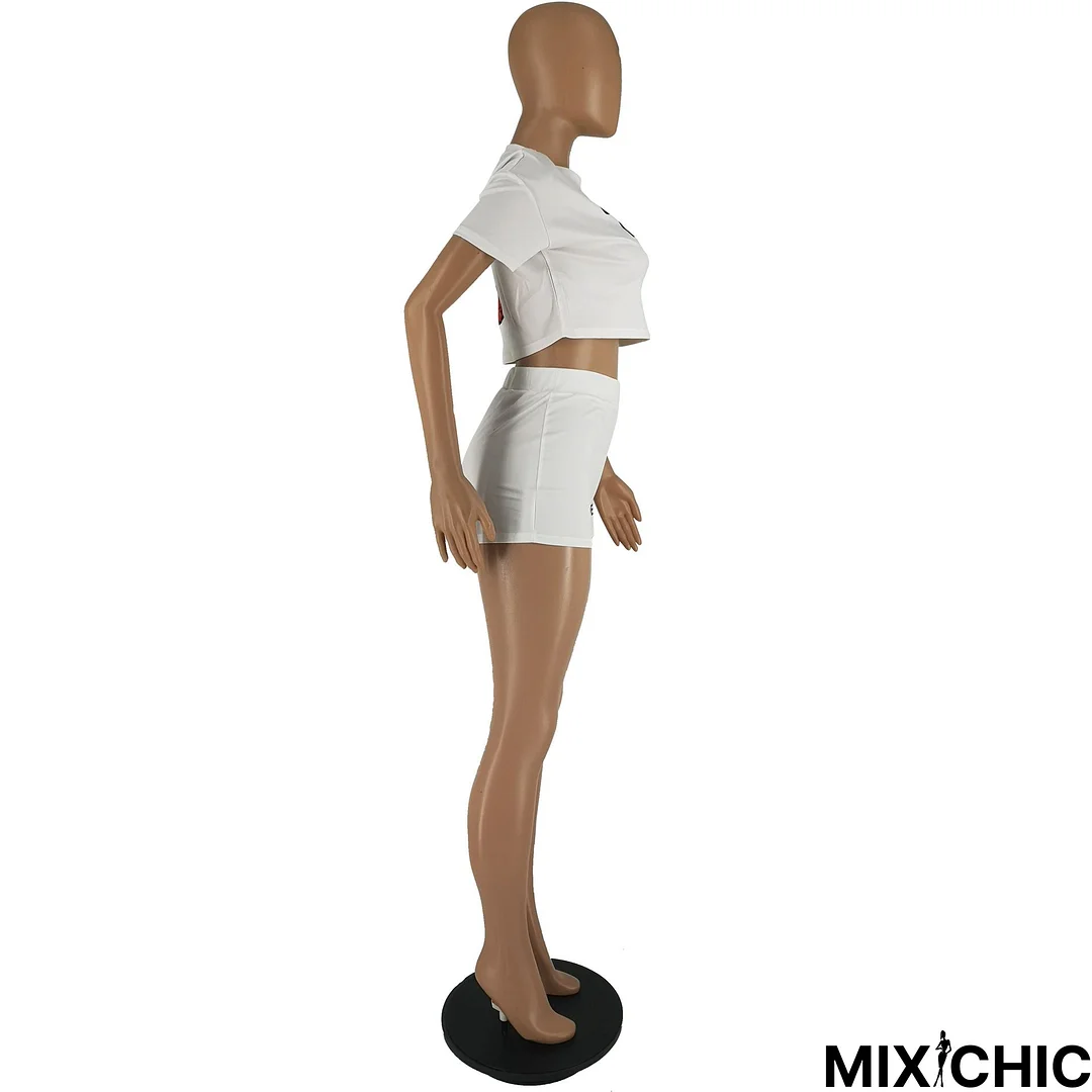 Summer New Popular Print Short-sleeved Shorts Two-piece Set