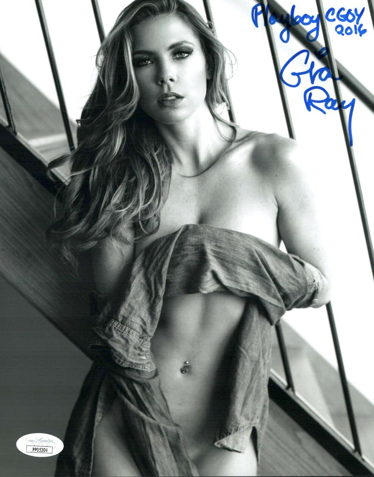 GIA RAY Signed SEXY Playboy Model 8x10 Photo Poster painting IN PERSON Autograph JSA COA Cert