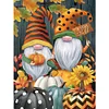 【2 pi&egrave;ces/paquet】-Thanksgiving citrouille gnome-plein diamant rond peinture-30 * 40cm