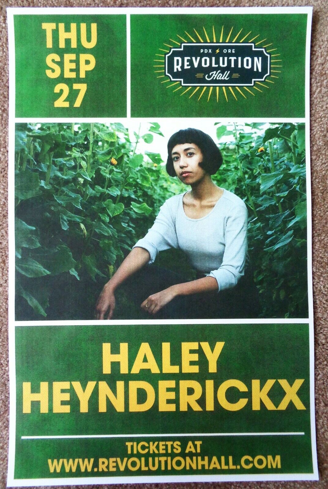 HALEY HEYNDERICKX 2018 Gig POSTER Portland Oregon September Concert