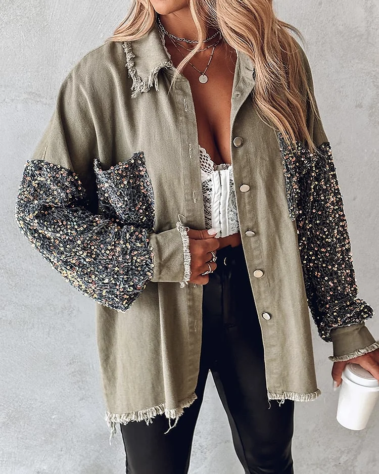 Sequined Patchwork Jacket