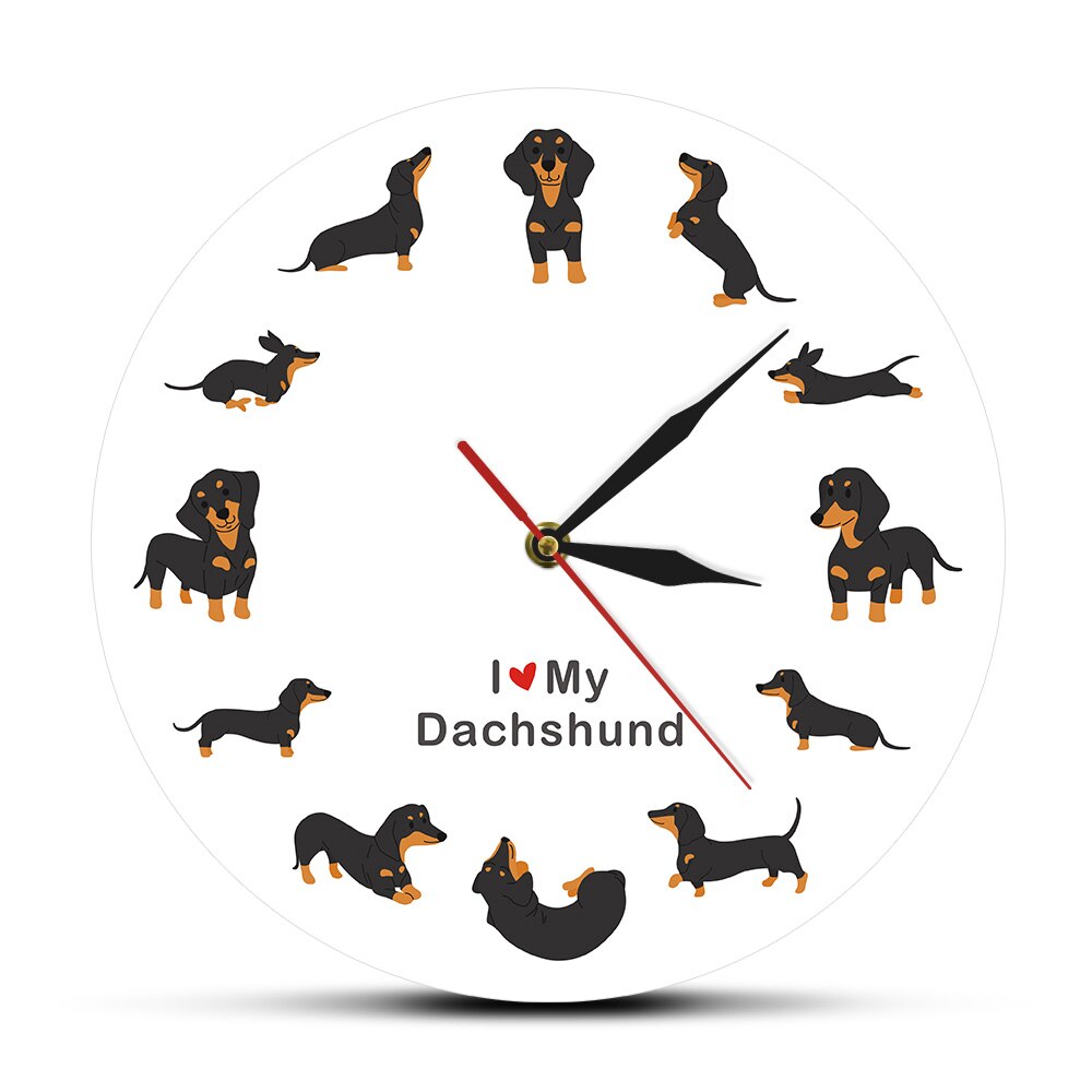 

Cartoon Doxie Dachshund - Frameless Acrylic Wall Clock, 501 Original