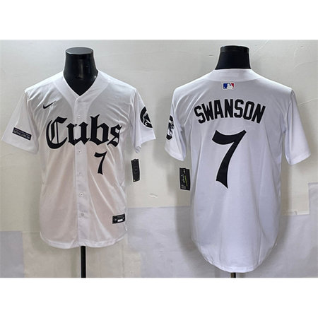 Youth Chicago Cubs #7 Dansby Swanson White 