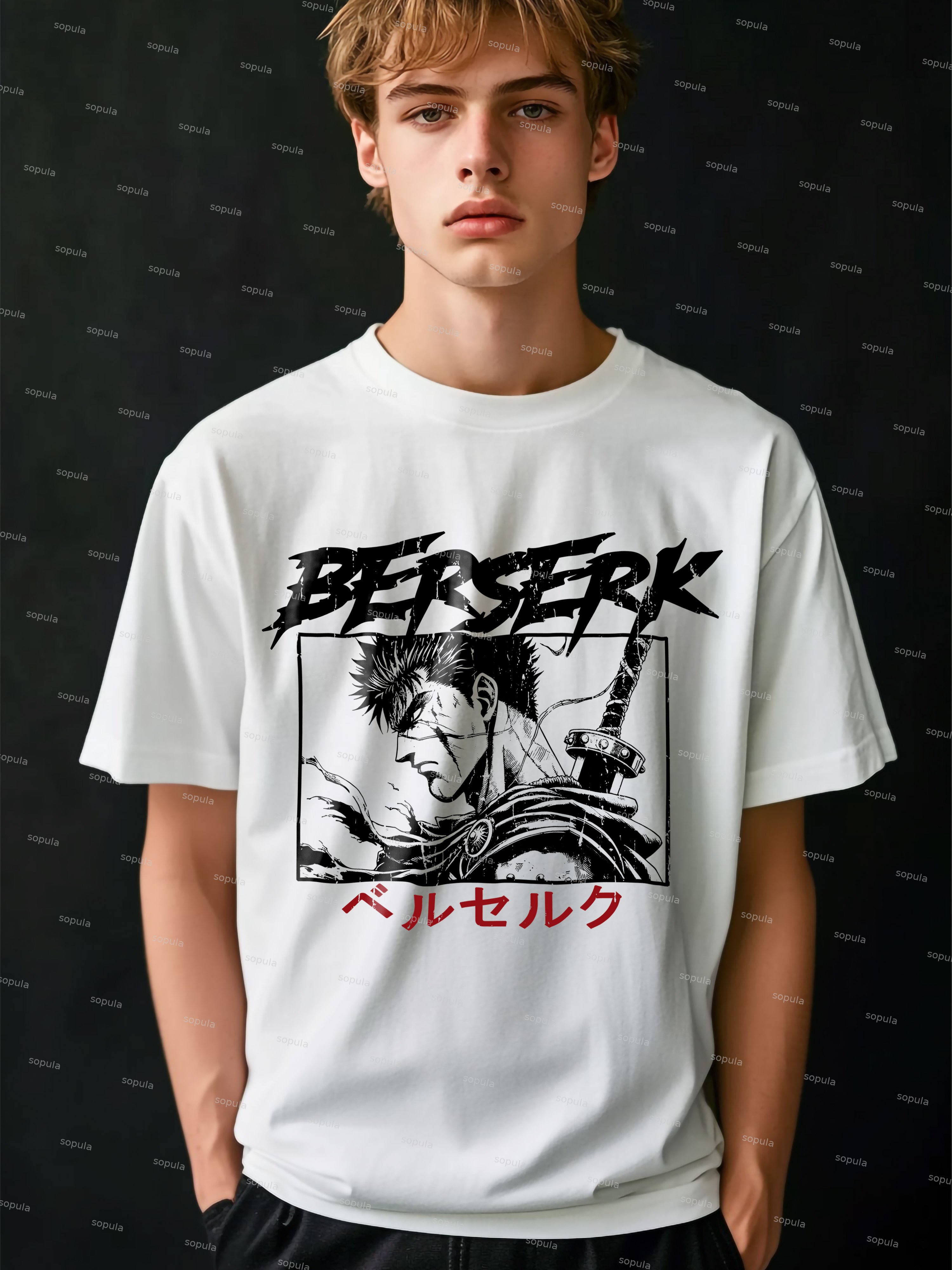 Berserk Manga Print Cotton T-shirt - SOPULA