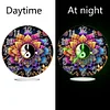 (US Local)Acrylic Special Shape Yin Yang Lotus 5D Diamond Painting Clock Kit
