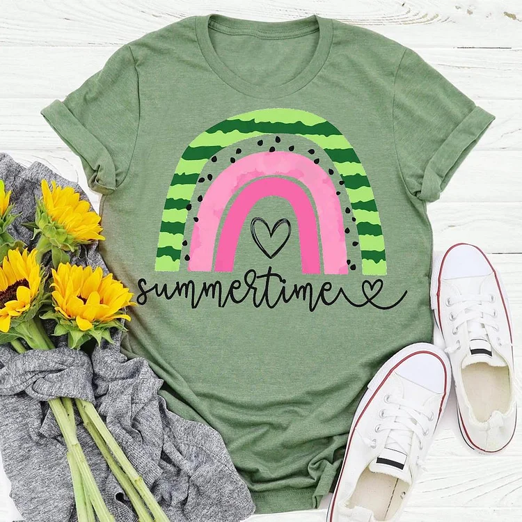 Watermelon rainbow summer life T-shirt Tee - 01718-Annaletters