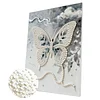 (30x40cm)DIY Pearl Painting Framed Butterfly Handmade Pearl Material Art Kit Living Room Decor
