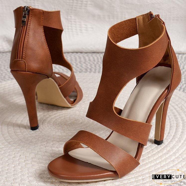 Hollow stiletto high heel Roman sandals