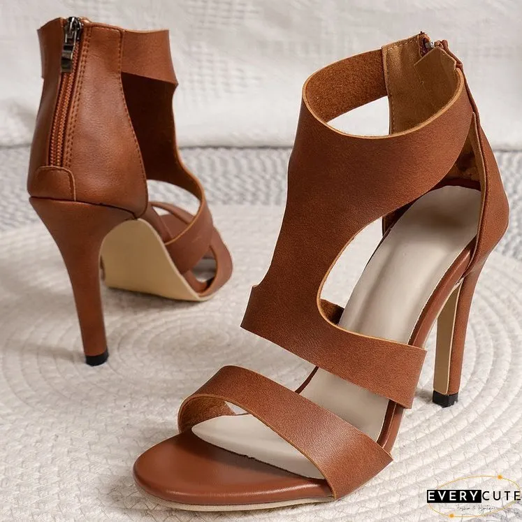 Hollow stiletto high heel Roman sandals