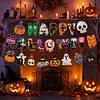 DIY Diamond Painting Halloween Banner Kit, 26 PCS "Happy Halloween" Glitter Letter Flags with Characters, Handmade Sparkling Bunting Garland for Home Party Wall Decoration