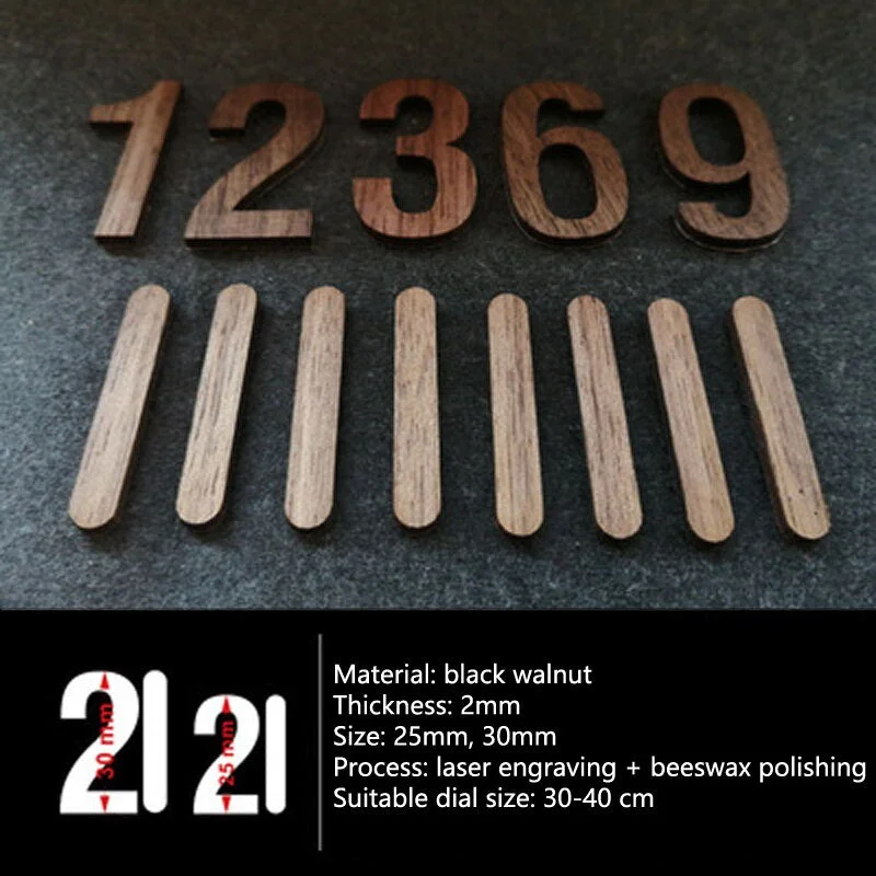 Solid Wood Wall Clock Parts Classic Wooden DIY Home Decor Clock Repair Accessories Clocks Numbers & Point Repair Essential Tools