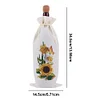(US Local)4pcs DIY Diamond Painting Wine Bag Kit Rhinestones Liquor Bottle Cover (Flower)
