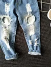 Kids Baby Boy Girl Jeans Hole Denim Pant Trousers Pants
