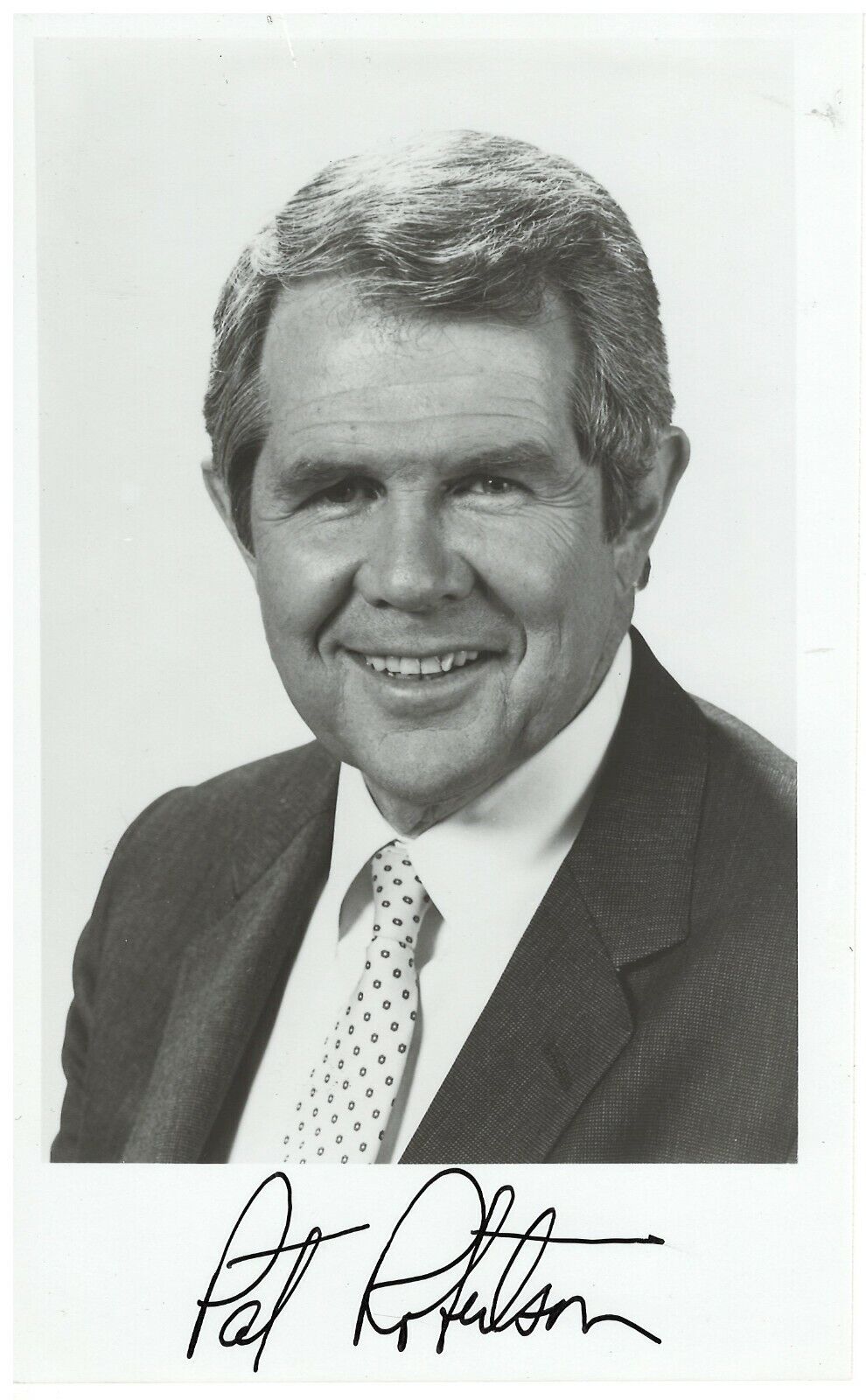 PAT ROBERTSON THE 700 CLUB HOST & PRESIDENTIALCANDIDATE RARE SIGNED Photo Poster painting