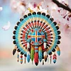 (US Only)Acrylic 2D Flat Indian Shield DIY Hanging Diamond Art Kits Wall Door Decoration
