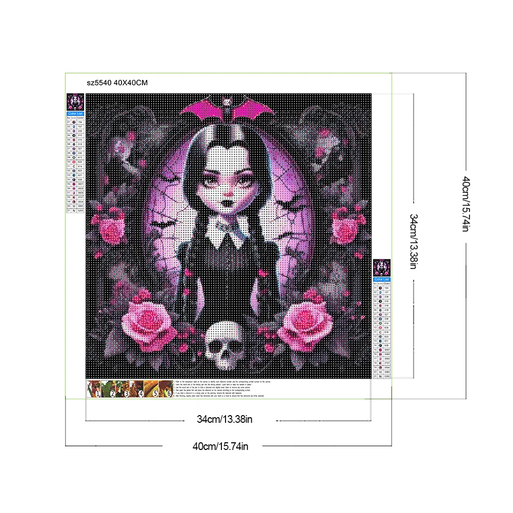 Diamond Painting - Full Round Drill - Halloween Girl(Canvas|40*40cm)