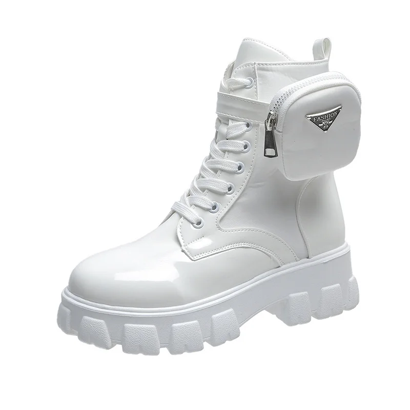 Breakj Breakj 2025 New With Round Head Thick-Bottomed Short-Sleesize Female English Style Martin Boots