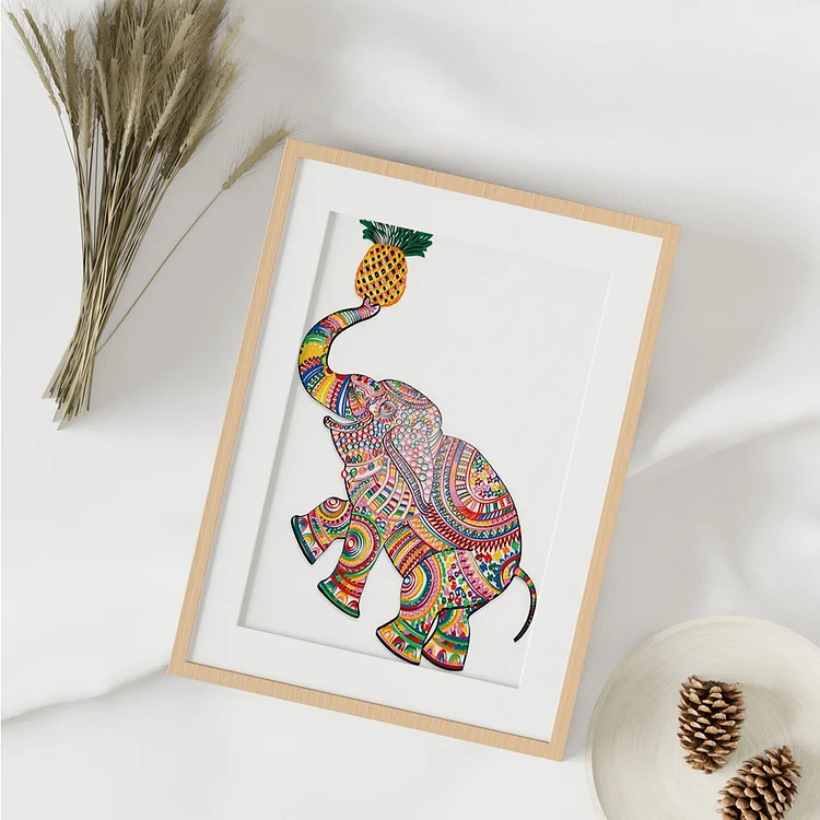 Paper Filigree Painting Kit-Mighty Elephant
