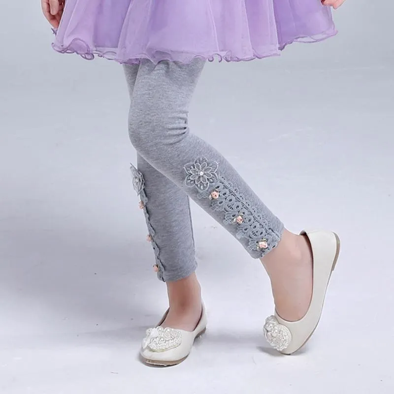 Spring Girls Leggings Cotton Trousers Fille Kids Pants Girls Pants Skinny Print Cartoon Pattern Children Leggings Trousers