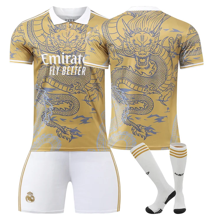 23/24 Real Madrid Yellow Dragon Special Edition Football Jersey Training Set