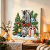 Christmas DIY Special Shape Diamond Painting Pearl Art With Inner Frame Kit 25x25cm(Zebra)