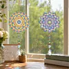 2Pcs Diamond Painting Acrylic Double Sided Mandala Wind Chime Suncatcher with Crystal Hanging Pendant