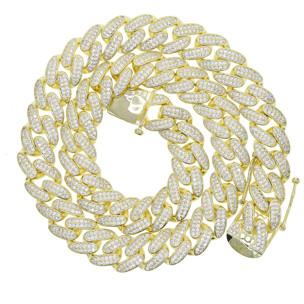 18MM Iced Out Big Miami Cuban Link Chain Necklace Hip Hop Jewelry-VESSFUL