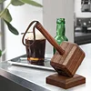 Wooden Bottle Opener - Magnetic Thor Hammer Bottle Opener, Creative Beer Bottle Opener Gift, Unique Bottle Opener with Base Decoration