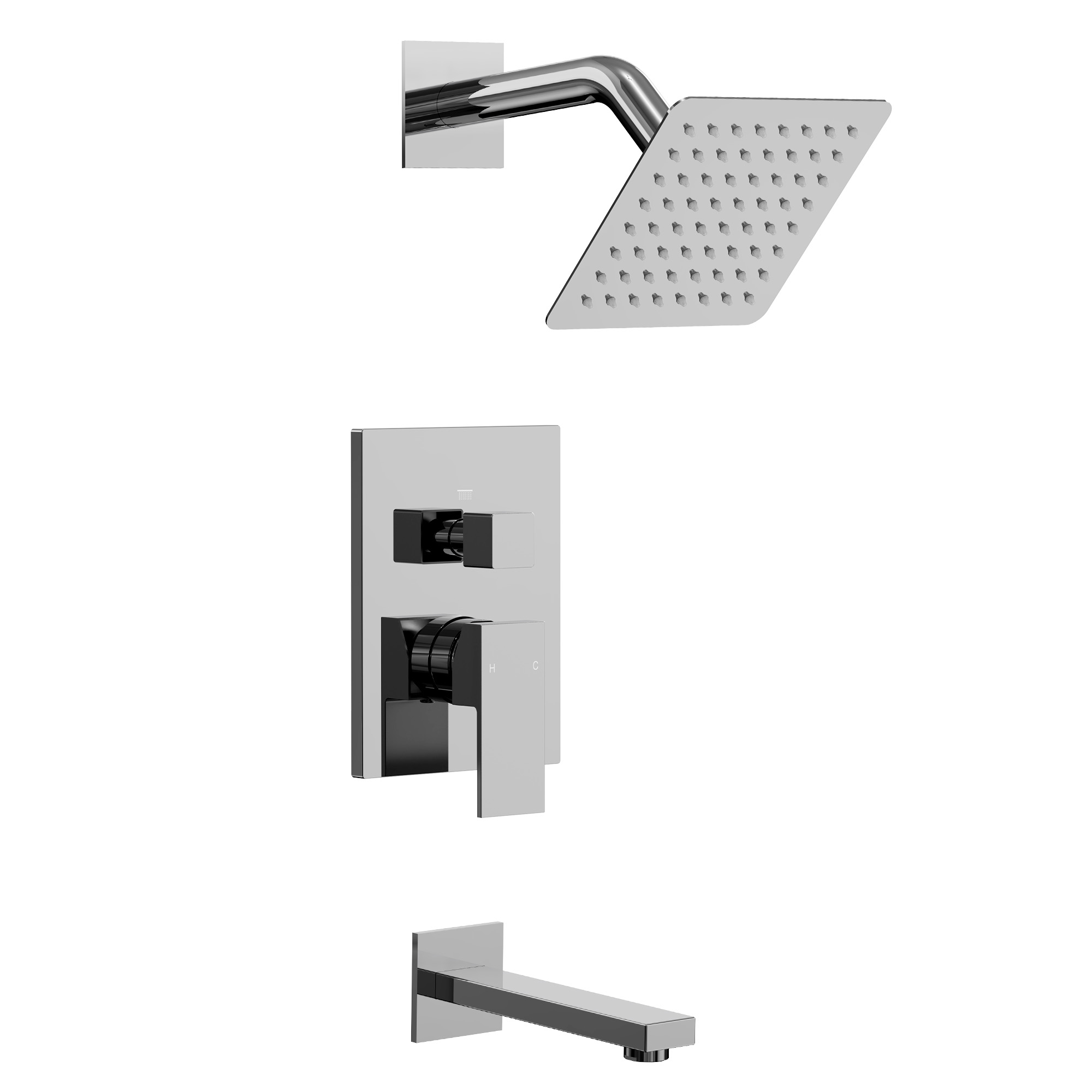 6 in. Wall Mount Single Handle 1-Spray Tub and Shower Faucet 2.5 GPM in Polish Chrome Valve Included