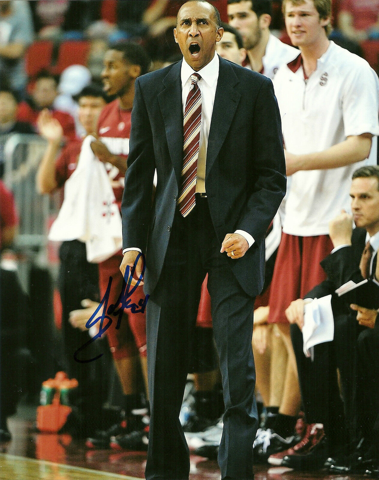 JOHNNY DAWKINS HAND SIGNED STANFORD CARDINAL 8X10 Photo Poster painting W/COA