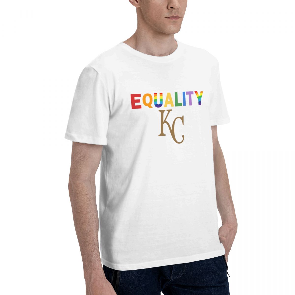 Kansas City Royals Rainbow Equality Pride Cotton T-Shirt Men's